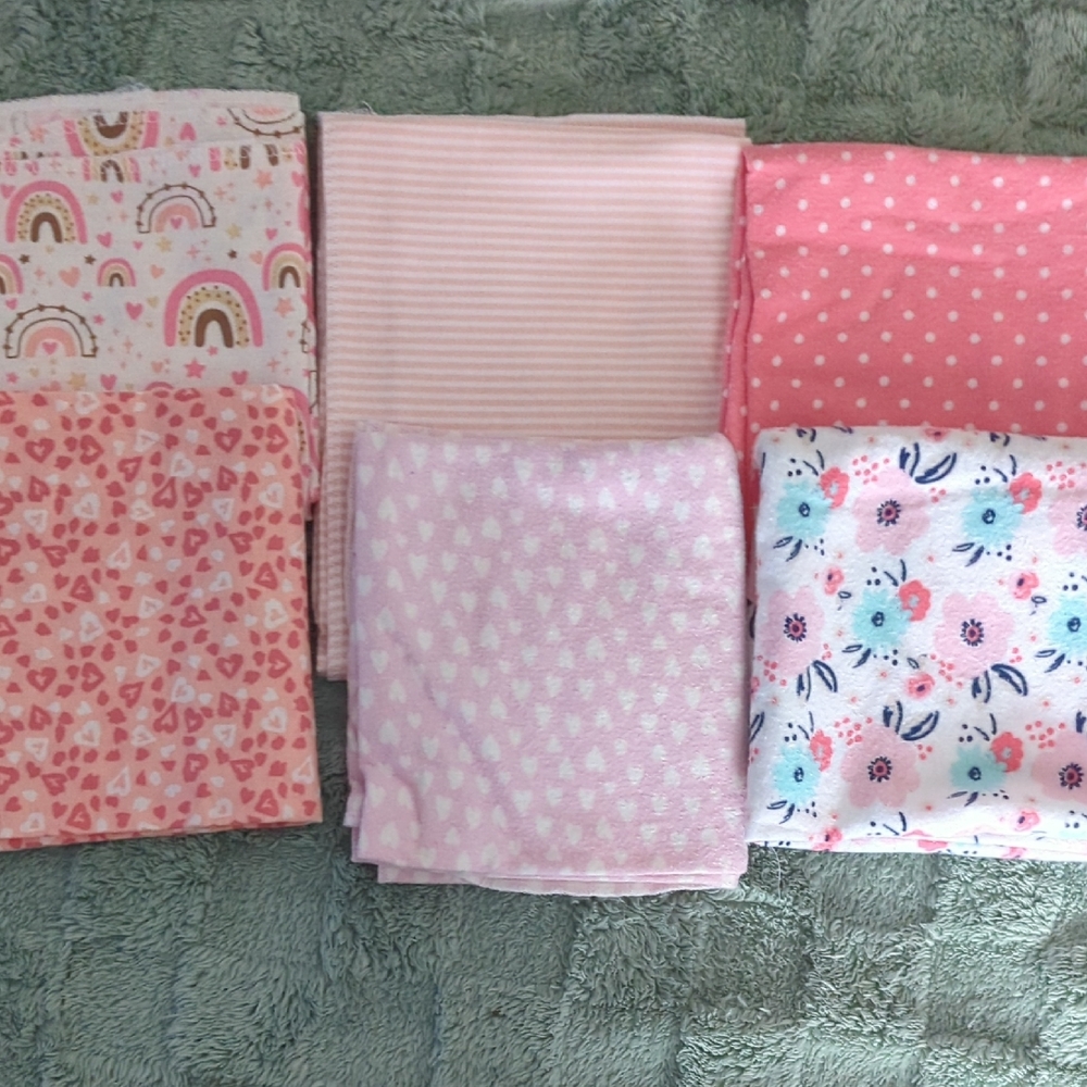 Gerber Pink and White Baby Cloth Set